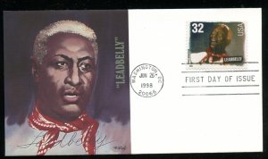 US 3212 Folk Singer - Leadbelly Ledbetter UA Fleetwood cachet FDC