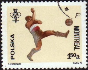 Poland 1976 Sc#2168, SG#2441 1.5zt Montreal Olympics-Soccer UNUSED.