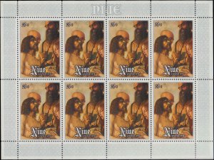 Niue #219-220, Complete Set, Shts of 8, 1978, Art, Never Hinged