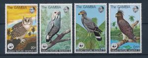 [53561] Gambia 1978 Birds Vögel Oiseaux Ucelli of prey Owls WWF MNH