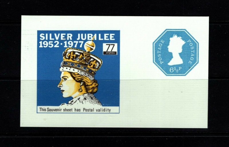 GB 1977 Silver Jubilee - Amphilex 6½p postally valid ungummed souvenir sheet (4)