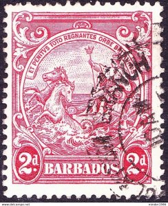 BARBADOS 1943 2d Carmine SG250d FU