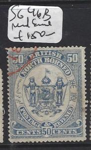 NORTH BORNEO (PP2512B)  50C ARMS, LION SG 46B RED CANCEL   VFU 