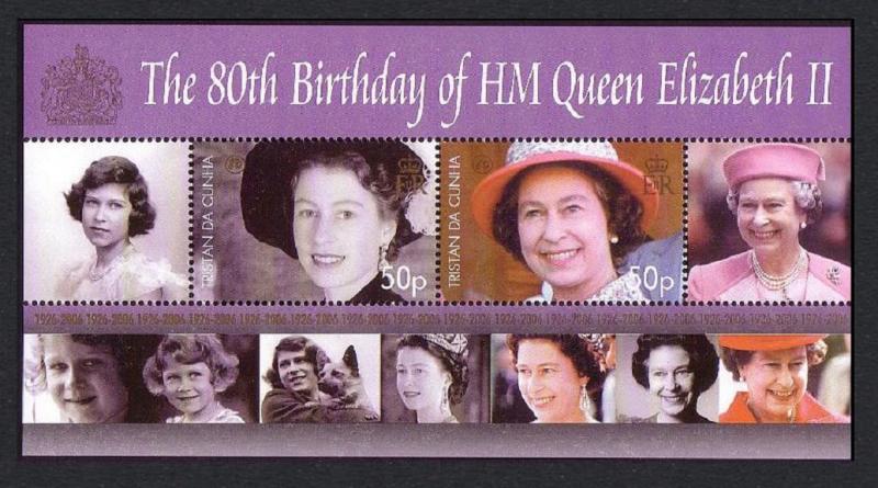 Tristan da Cunha 80th Birthday of HM Queen Elizabeth II MS SG#MS864 CV£10+
