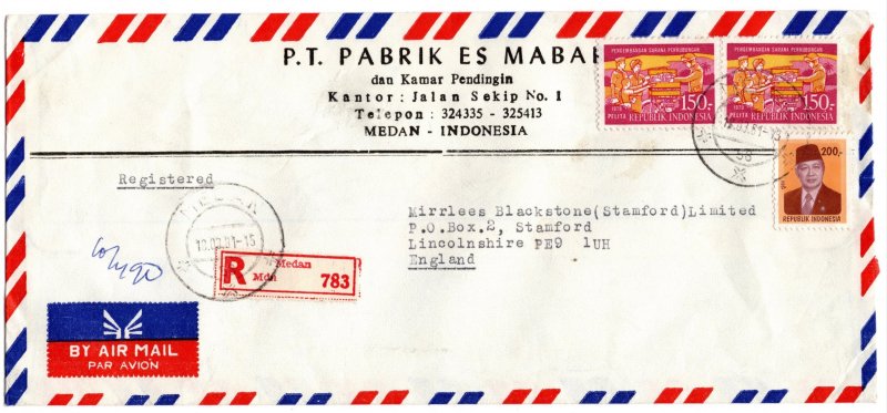 Indonesia 1981 Cover with Definitive 200r & Third 5Yr Plan 150r (see descr.)