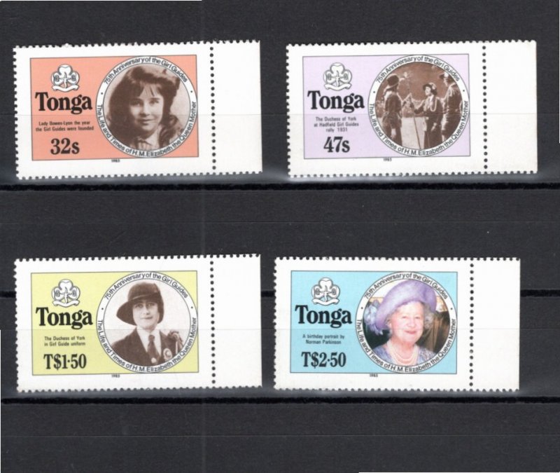 Tonga 1985 MNH Sc 608a-11a stamp and paper backing perforated