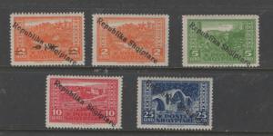 Albania Scott# 178-182 unused hinged 1st