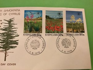 Cyprus First Day Cover Trees Plants 1970 Stamp Cover R43225