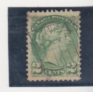 Canada Scott # 36  Flag FANCY SUPERB CANCEL Stamp SON used F-VF