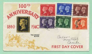 Great Britain 1940 stamp Centenary with Penny Black cachet