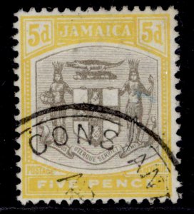 JAMAICA EDVII SG36, 5d grey & yellow, FINE USED. Cat £25.