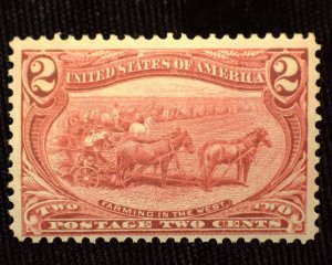 HS&C: Scott #286 2 cent Trans Mississippi Mint F+ NH US Stamp