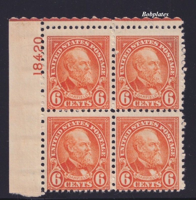 BOBPLATES #638 Garfield Upper Left Plate Block 18420 F-VF MNH SCV=$20