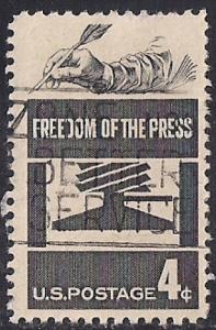 1119 4 cents SUPERB Freedom of Press (1958) Stamp used F-VF