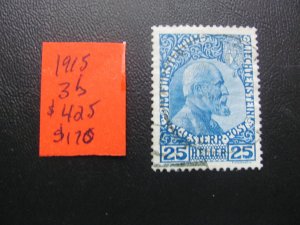 LIECHTENSTEIN 1915 USED  SC 3b XF  $425 (178)