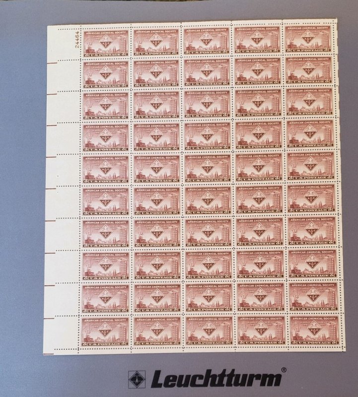 1002, Chemical Society, Mint Sheet, CV $16