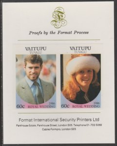 TUVALU 1986 WEDDING - ANDREW & FERGIE  imperf on FORMAT INTERNATIONAL PROOF CARD