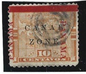 Canal Zone Scott #13 Used 10c Overprints  PANAMA Broken A &M 2021 V $12.00++