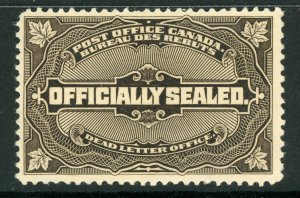 Canada 1913 Black Officially Sealed Scott OX4 MNH G155