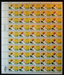 US #1381 COMPLETE SHEET 6c Baseball,  VERY RARE SHEET,  VF/XF mint never hing...