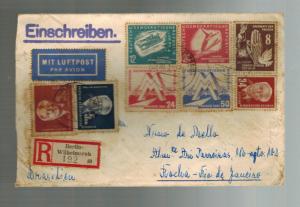 1951 Berlin East Germany DDR Cover to Brazil # 76-79 72 57 57A