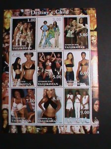 TAJIKISTAN STAMP-2002 COLORFUL BEAUTIFUL DESTINY'S CHILD  MNH: SHEET-VF