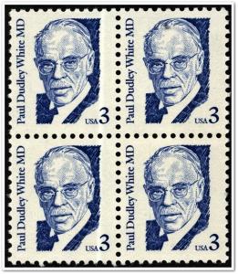 SC#2170 3¢ Paul Dudley White Block of Four (1987) MNH