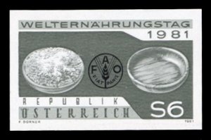 Austria #1193P, 1981 World Food Day, imperf. proof in black