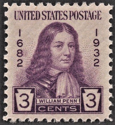 US 724 MNH VF 3 Cent William Penn