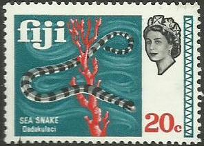 Fiji - 1969 Ringed sea snake 20c MNH  #270