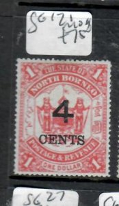 NORTH BORNEO  4C/$1.00  ARMS   SG 121   MOG        P0514H