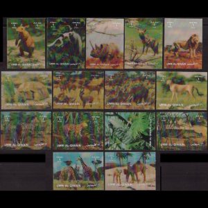 UMM AL QIWAIN 1972 - MI# 1599-613 Wildlife 3D Set of 15 NH