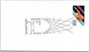 US SPECIAL EVENT COVER WEIGHTLIFTING AT LOS ANGELES OLYMPIC GAMES 1984