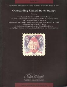 Siegel: Sale # 843  -  Outstanding United States Stamps, ...