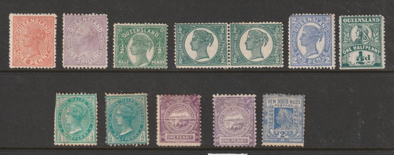 Queensland & NSW a small unsorted MH lot