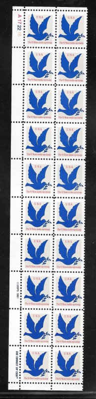 #2877 MNH Plate Block Strip of 20