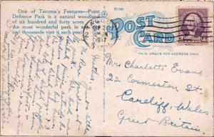 United States Washington Tacoma 1937 machine  3c Washington PPC to Great Brit...