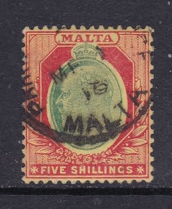 Malta Scott 41, 1911 KEVII 5/,  F/VF Used Scott $87