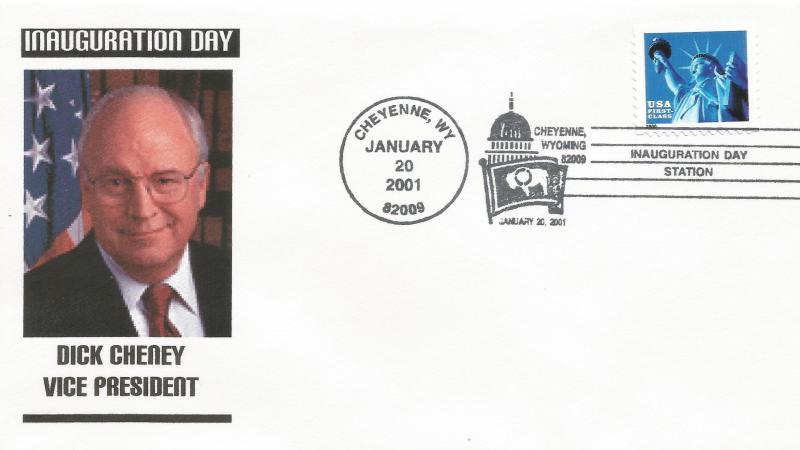 Dick Cheney Inaugural cover Noble Catalog number vRBC-16