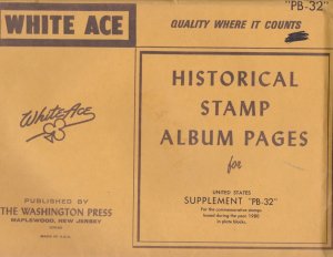 KAPPYSstamps WHITE ACE PLATE BLOCK PAGES SUPPLEMENT PB-32 FOR 1980 #13