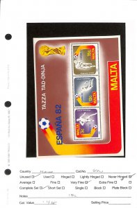 Malta, Postage Stamp, #618a Mint NH, 1982 Soccer