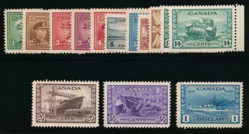 CANADA 249-262 MINT LH MILITARY, WAR, SHIP