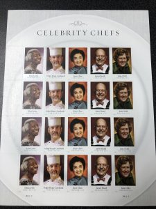 US 4922 - 4926 PANE OF 20 CELEBRITY CHEFS FOREVER STAMPS Mint Never Hinged