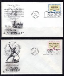 UN New York 177-178 Disarmament Artcraft Set of Two U/A FDC