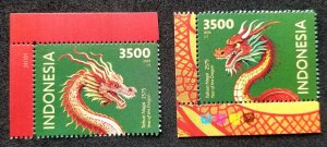 *FREE SHIP Indonesia Year Of Dragon 2024 Chinese Zodiac Lunar (stamp color) MNH
