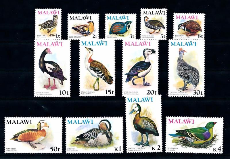 [50763] Malawi 1975 Birds Vögel Oiseaux Ucelli  13 Values MNH
