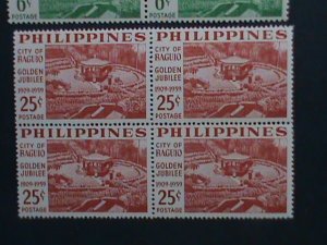 ​PHILIPPINES-1959-SC# 804-5- 50TH ANNIVERSARY-  CITY OF BAGUIO-MNH BLOCKS- VF