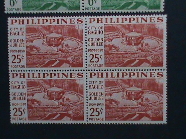 ​PHILIPPINES-1959-SC# 804-5- 50TH ANNIVERSARY-  CITY OF BAGUIO-MNH BLOCKS- VF