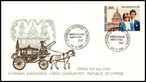 Cyprus 569 Royal Wedding U/A FDC