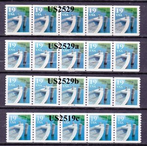 PNC5 19c Fishing Boat US #2529, US 2529a, US 2529b, US 2529c Lot (4) MNH F-VF